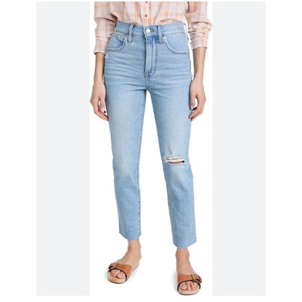 Madewell Perfect Vintage Size 27 Petite Jeans Distressed Blue High Waist Jeans